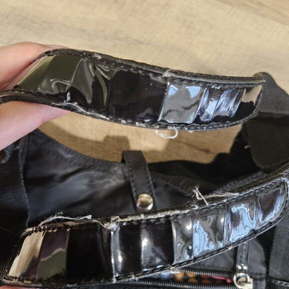 Franco Sarto Black Bag Handbag Purse Multi-Colored Polka Dot Rainbow Inner - Picture 3 of 9